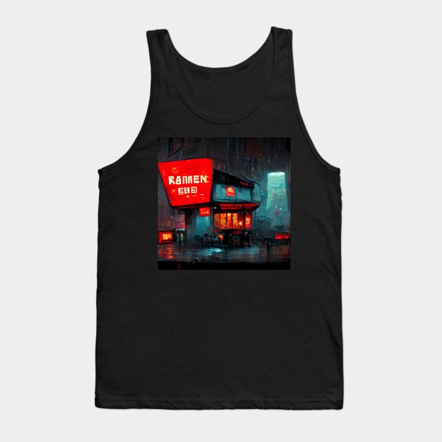 Rainy Ramen Shop Tank Top by ArkMinted